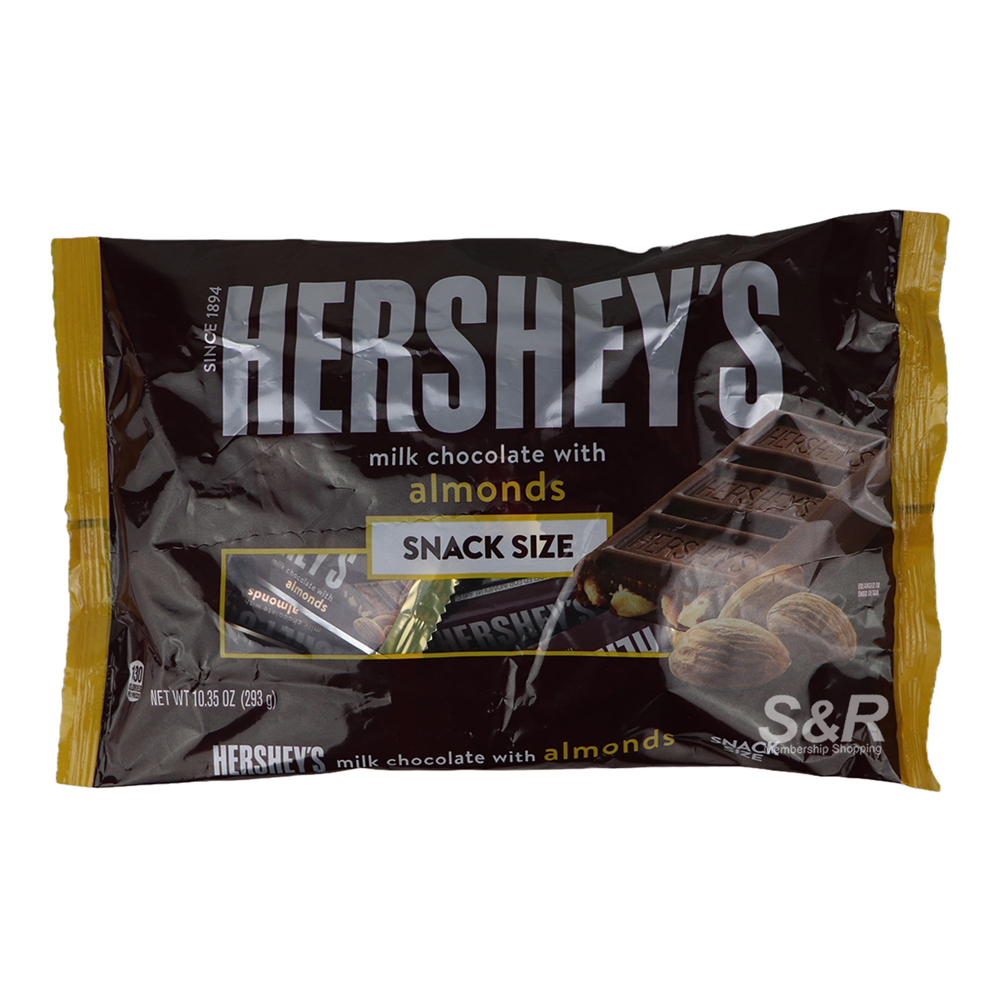 Hershey's Milk Chocolate with Almonds Snack Size 293g Hershey's Milk Chocolate with Almonds Snack Size 293g